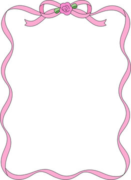 Pink Ribbon Frame Illustration
