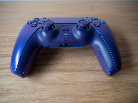 Sony PlayStation 5 DualSense Galactic Purple Wireless Controller Close Up