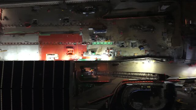 Torrens to Darlington south road infrastructure project Adelaide twin TBM tunnels aerial top down tracking spoil shed