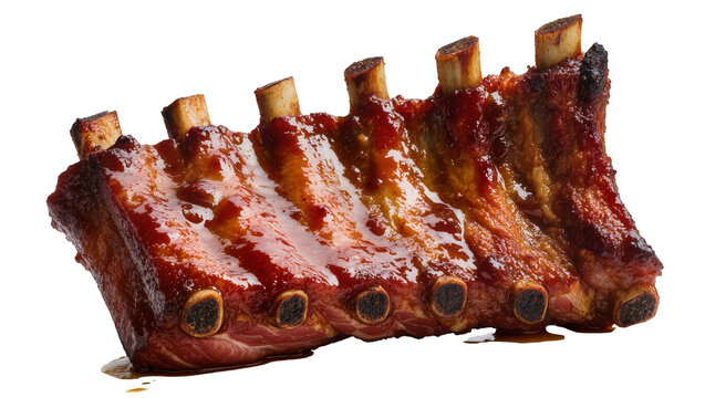 Barbecue pork ribs glazed with sticky sauce