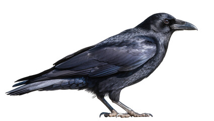 Obraz premium Black raven bird with dark iridescent feathers