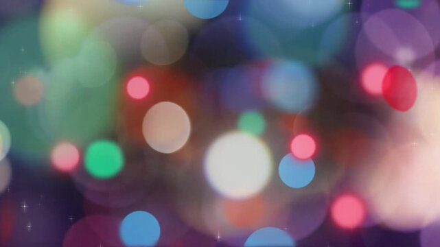 Colorful bokeh lights background with sparkles