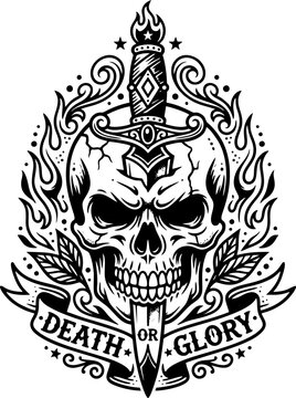 Death or Glory Skull and Dagger Emblem