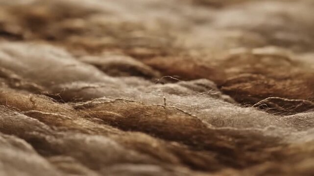 A close-up view of a brown, textured fabric with a natural, woven pattern.