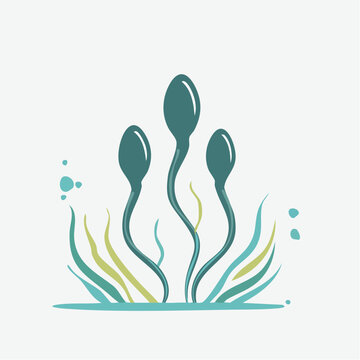 Abstract illustration of sperm cells swimming