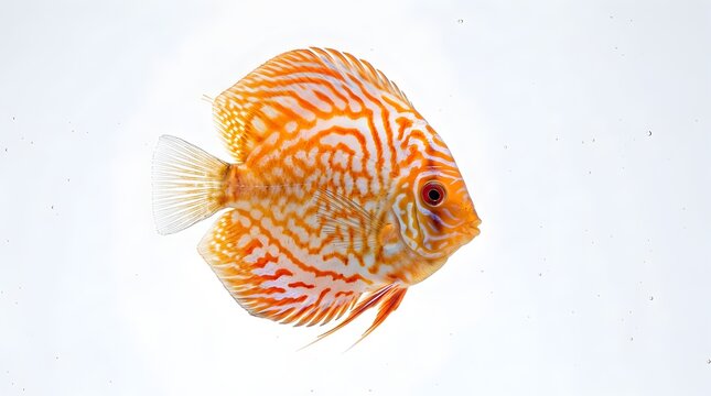  Orange discus fish isolated on white background