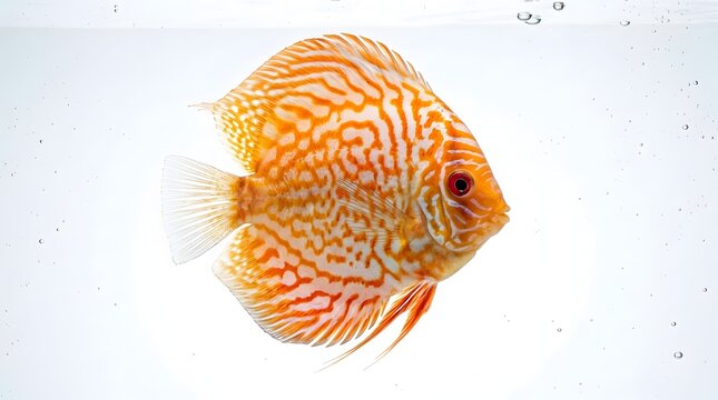  Orange discus fish isolated on white background