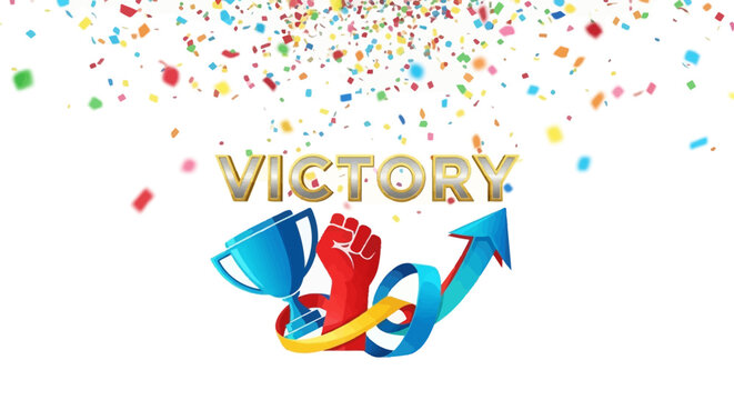 A colorful celebration of triumph and success.