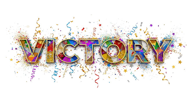 A colorful celebration of triumph and success.