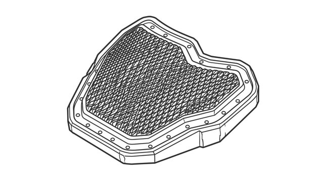 Vulcanized Rubber Toe-Cap Patch Attachment Diamond Grip Surface Line Art