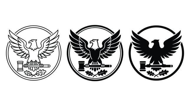 Judicial Eagle Emblem Logo Variations