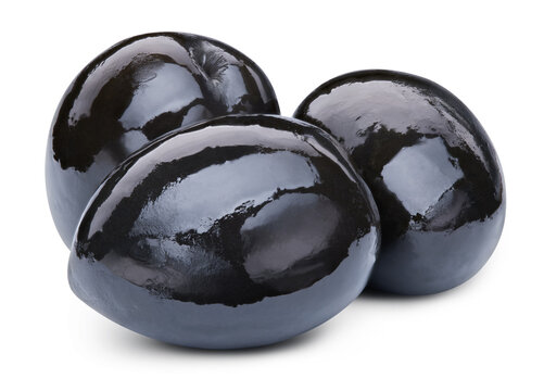 Black olives isolated on white background