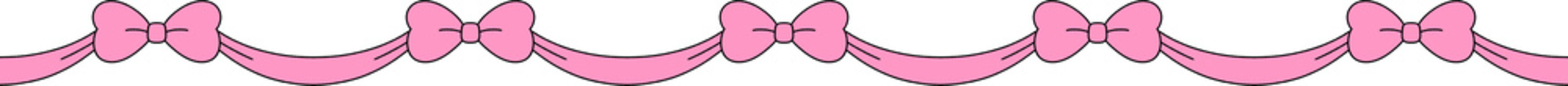 Pink Ribbon Bow Border Hand Drawn