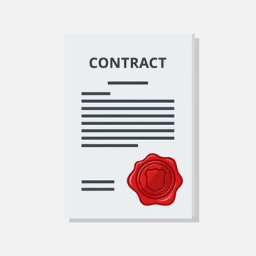 Contract Document with Red Wax Seal.
