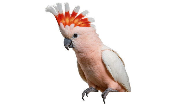 Salmon-crested cockatoo with orange and white crest