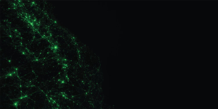 An abstract green screen looping animated motion background featuring a digital dark night space design with a subtle blue color and light video art