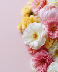 Fototapeta premium wedding floral background, romantic botanical frame, luxury event aesthetic