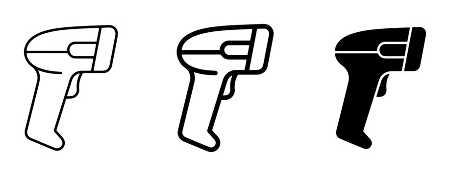 Barcode Scanner Icons, Retail Technology, Point of Sale Equipment, Data Capture Devices