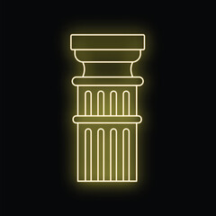 Fototapeta premium Illuminating outline of a classic architectural column symbol