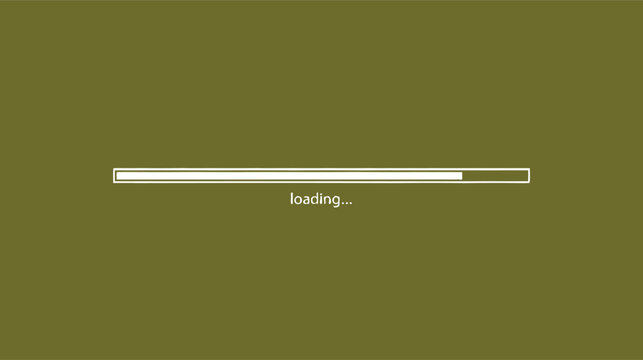 Loading screen with progress bar on yellow gradient background