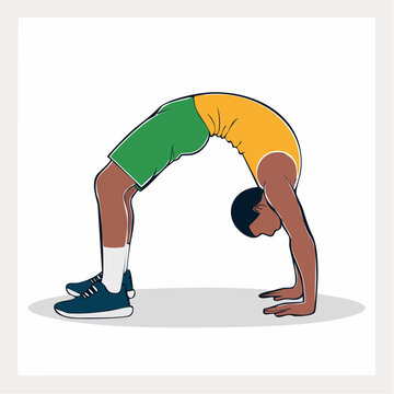 Man performing a backbend yoga pose