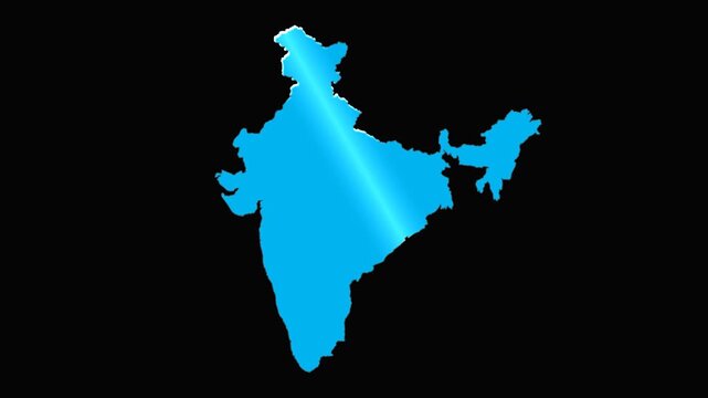 India Map flag Wave Animation in 4K with black background.
