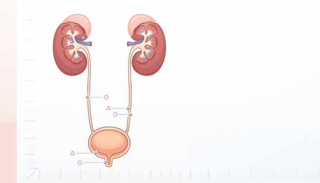 Kidney stone disease urinary system anatomy medical illustration human kidney diagram showing urinary system anatomy with