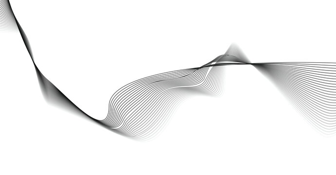 Abstract flowing lines graphic composition with monochrome moire pattern effect abstract geometric