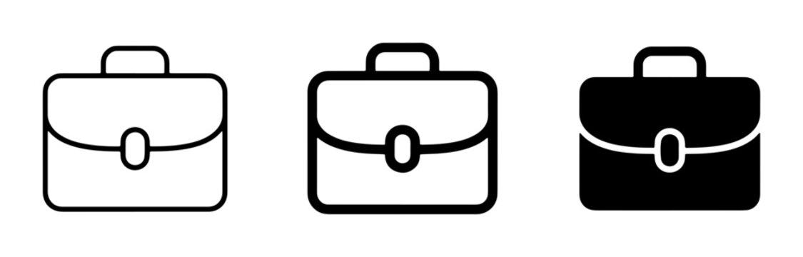 Briefcase Icons: Business Travel, Work, and Professionalism Set