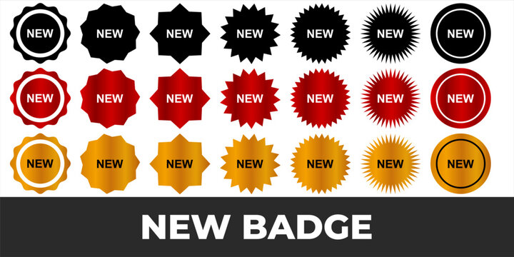New badge sticker label set icon collection vector for promotion retail product marketing sale tag and e-commerce design banner