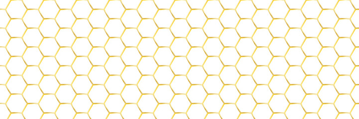Pattern gold metal with hexagon honeycomb background for texture bee honey. Comb vector mesh with white hex grid for hive line seamless. Tech black pattern with geometric hexagon repeat. © Tetiana Kubara