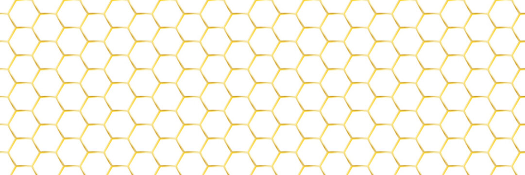 Pattern gold metal with hexagon honeycomb background for texture bee honey. Comb vector mesh with white hex grid for hive line seamless. Tech black pattern with geometric hexagon repeat.