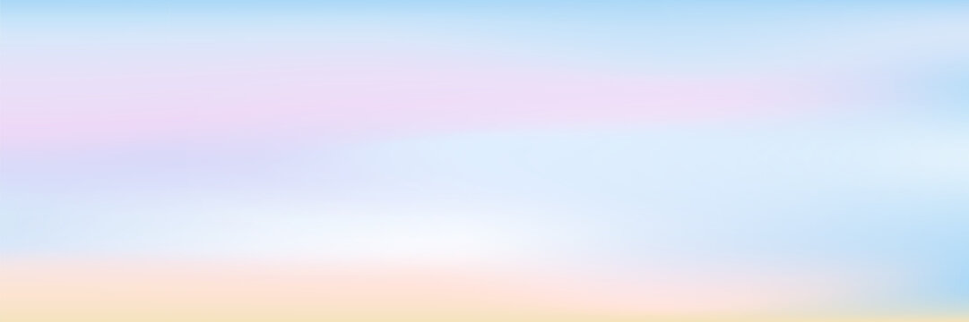Background gradient sunset with sky sunrise heaven for spring blue color. Abstract pastel pattern with summer rainbow cloud for light texture blur. Vector gradation background with soft sky.