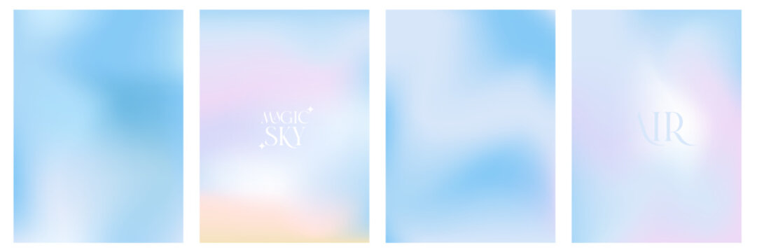 Background sky light with blue gradient abstract and summer pattern white. Color soft gradation with poster watercolor simple and blur design pastel. Mesh vector background with template spring.