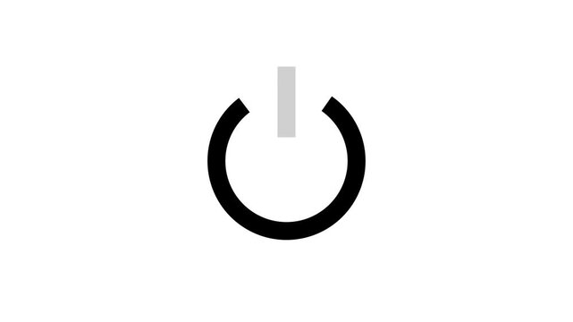Power on animation: glowing white neon u illuminating in dark motion loop neon animation