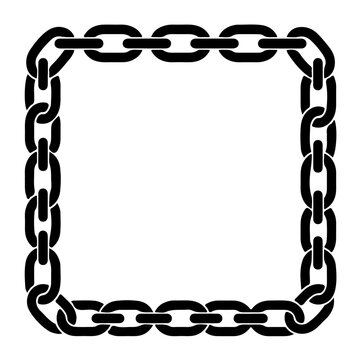 Chain border frame, square-shaped silhouette