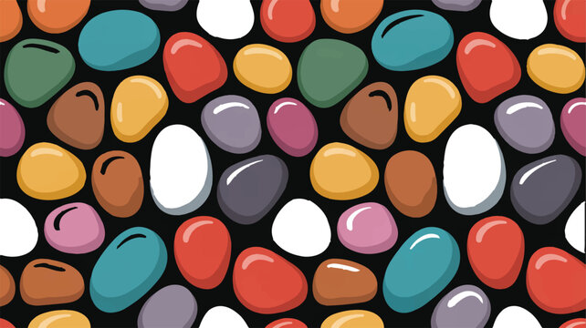 Colorful jelly beans on a solid background