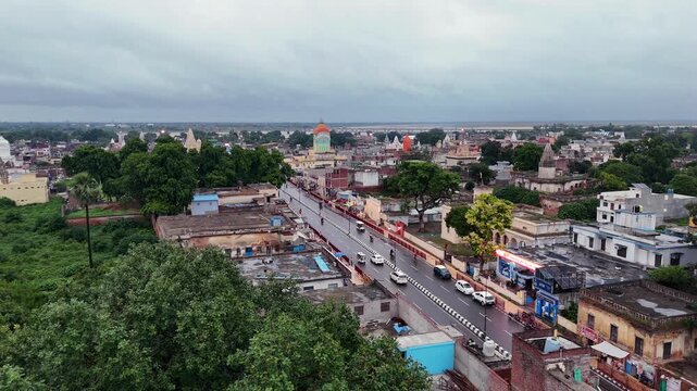 Aerial View of Ayodhya City Uttar Pradesh India