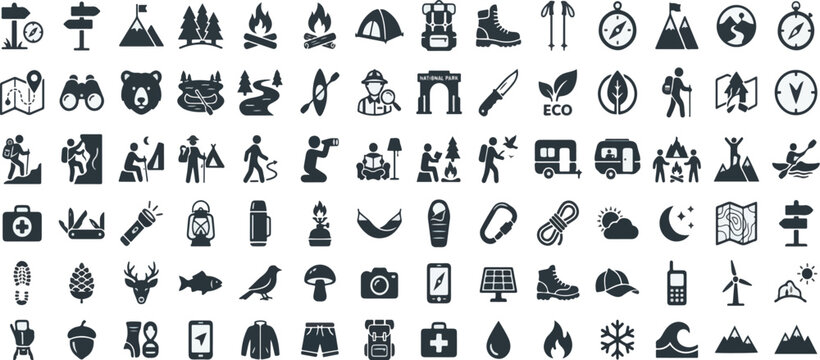 Camping & Outdoor Adventure Icon Pack