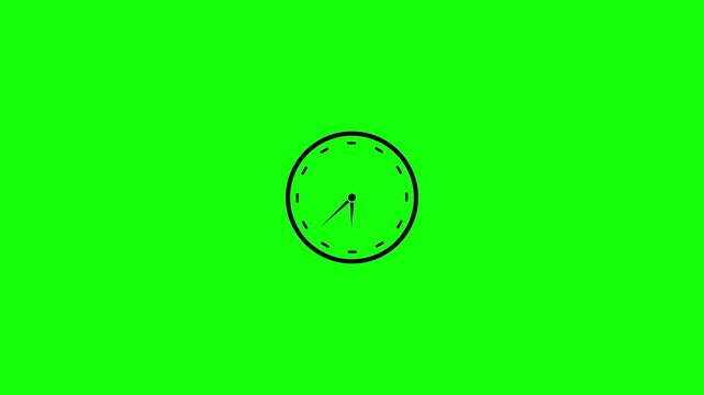 Abstract spinning clock icon animation clock icon animation glowing watch dial circle timer timekeeper analog clock 24 hour day fast speed sign symbol