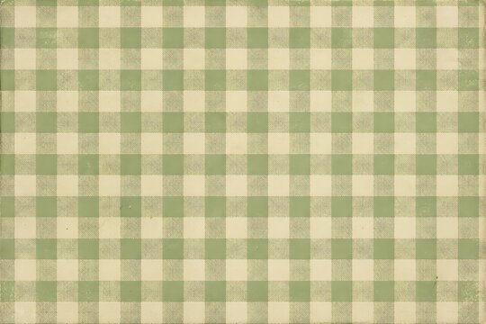 Seamless green gingham pattern background, classic checkered fabric texture