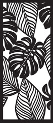 Tropical Monstera and Banana Leaf CNC Laser Cut Panel Vector Design © sayed