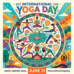 Naklejka premium Wellness and Mindfulness Concept for International Yoga Day