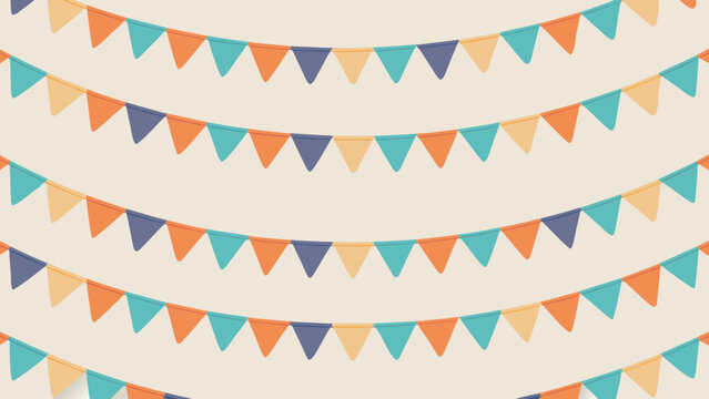 Triangular Pennant Banner Pattern With Alternating Colors Vector Illustration