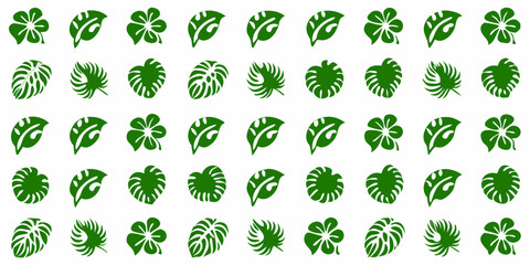 Green Leaf Designs A Repeating Vector Pattern On White Background © Indira