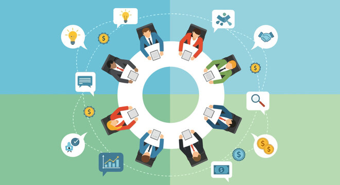 Smartphone Social Media Icons Circle.