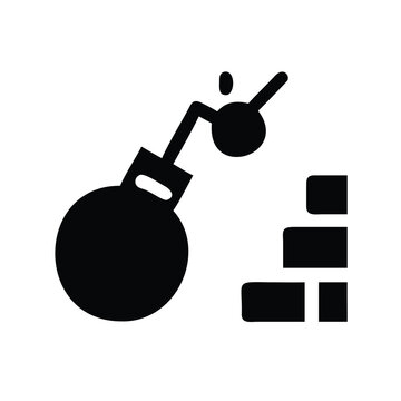 Black bomb defused with tool and blocks