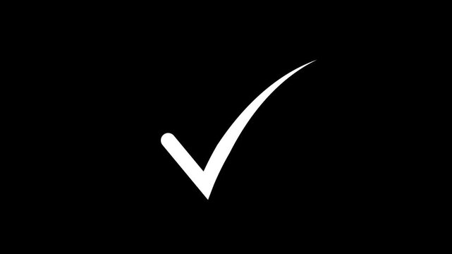 Animated flat voting icon with simple motion at alpha png background. success, correct sign. Check mark verified selection,