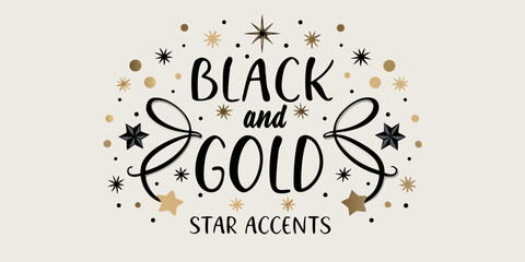 Black and gold cursive typography with star accents on a white background © Etika