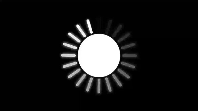 Loading Circle Video with Glow. Loading Animation Icon on Transparent Background. Download Progress, Preloader Animation Web Design Template, Interface Buffering